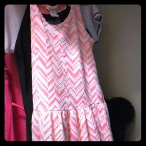cute chevron pink and white dress